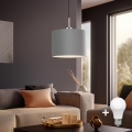 Eglo - Lampadario LED a cavo TUNJA 1xE27/60W/230V grigio