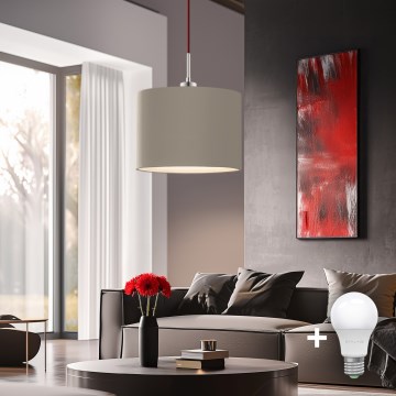 Eglo - Lampadario LED a cavo TUNJA 1xE27/60W/230V taupe