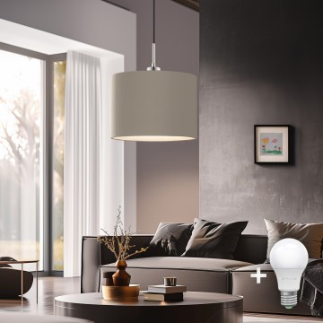 Eglo - Lampadario LED a cavo TUNJA 1xE27/60W/230V taupe