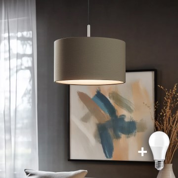 Eglo - Lampadario LED a cavo TUNJA 1xE27/60W/230V taupe