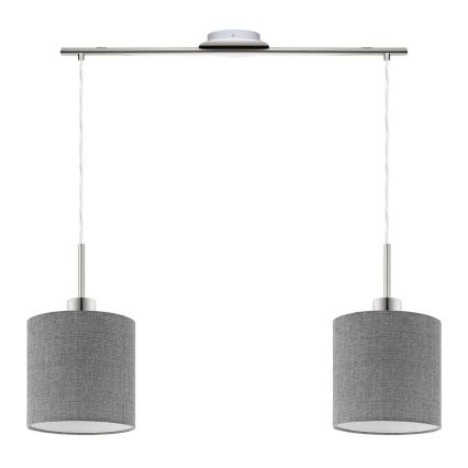 Eglo - Lampadario a sospensione LED TUNJA 2xE27/60W/230V grigio