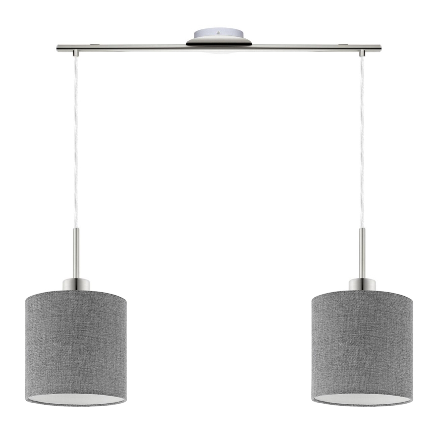 Eglo - Lampadario a sospensione LED TUNJA 2xE27/60W/230V grigio