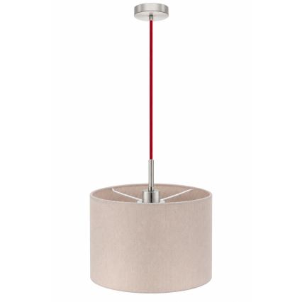 Eglo - Lampadario LED a sospensione con cavo TUNJA 1xE27/60W/230V Ø 20 cm beige/rosso