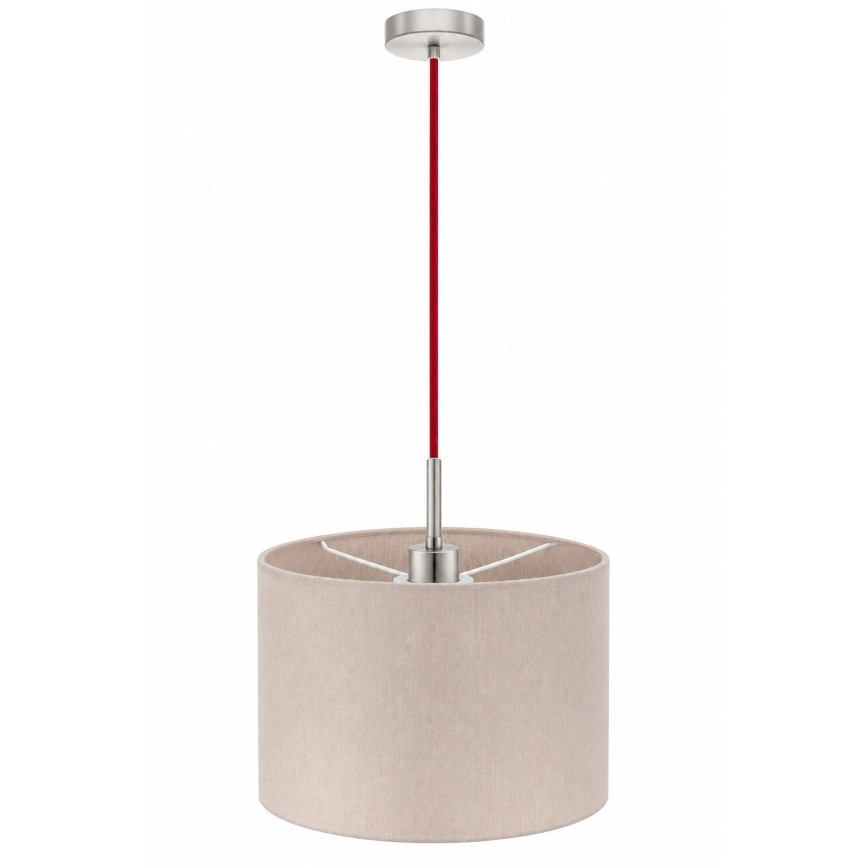 Eglo - Lampadario LED a sospensione con cavo TUNJA 1xE27/60W/230V Ø 20 cm beige/rosso