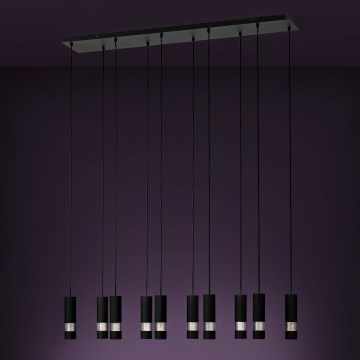Eglo - Lampadario LED a sospensione con filo 10xGU10/4,6W/230V nero