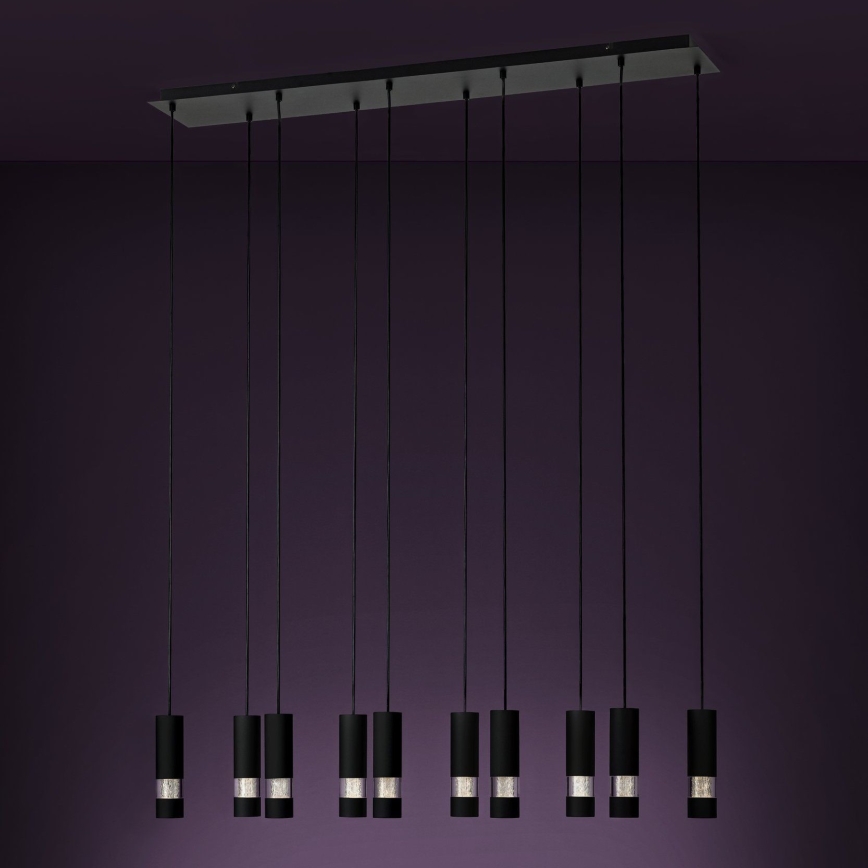 Eglo - Lampadario LED a sospensione con filo 10xGU10/4,6W/230V nero