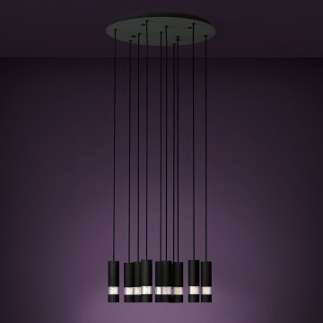 Eglo - Lampadario LED a sospensione con filo 10xGU10/4,6W/230V nero