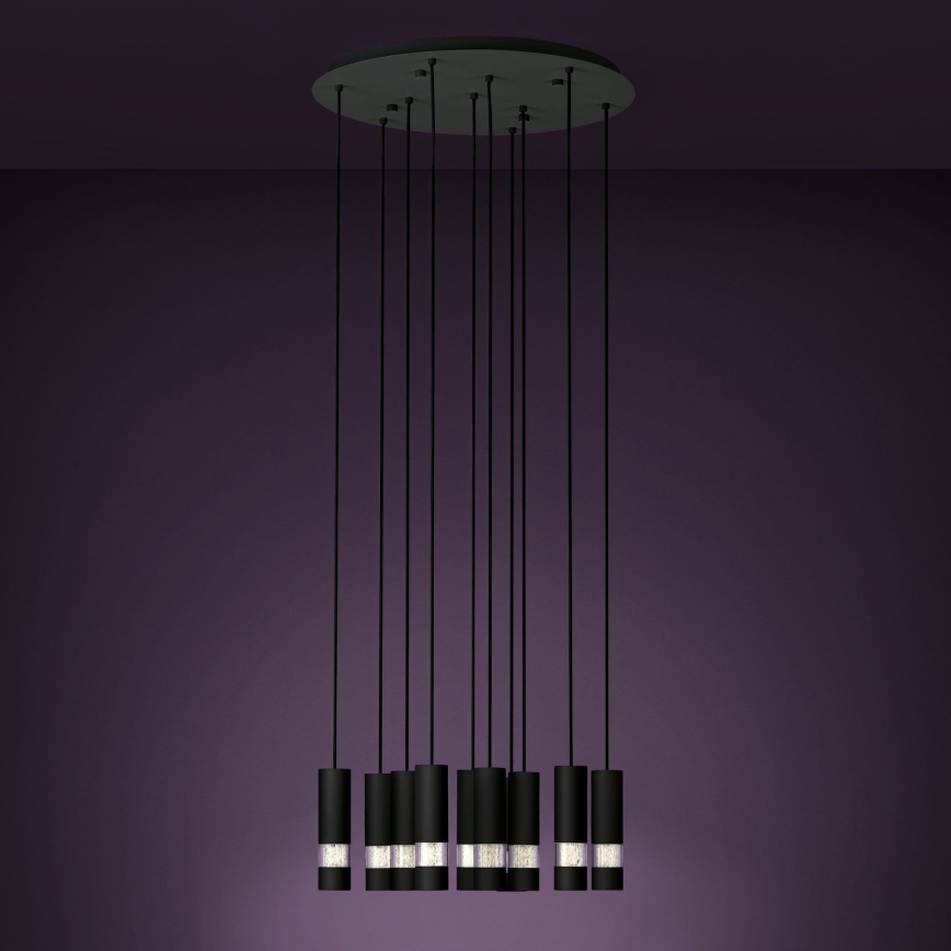 Eglo - Lampadario LED a sospensione con filo 10xGU10/4,6W/230V nero
