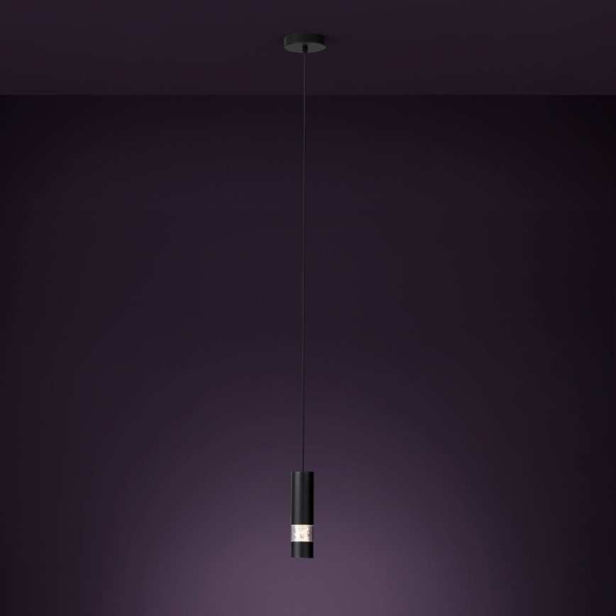 Eglo - Lampadario LED a sospensione con filo 1xGU10/4,6W/230V nero