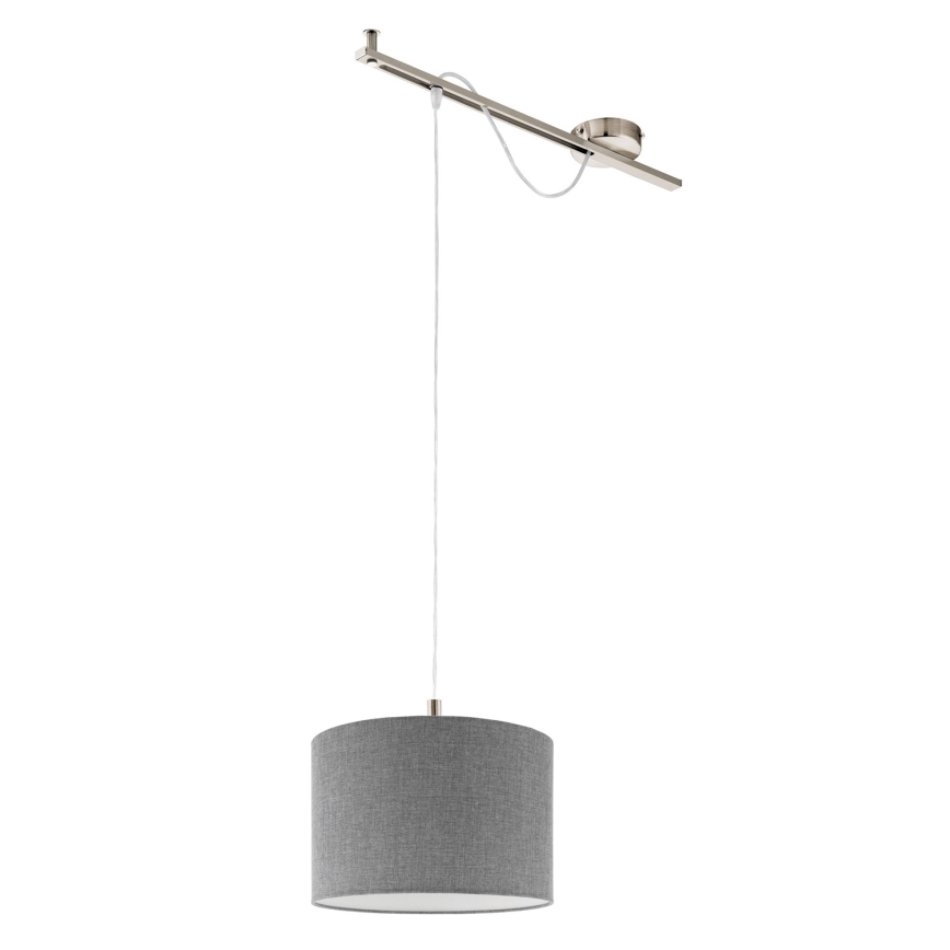 Eglo - Lampadario LED a sospensione con filo CALCENA 1xE27/60W/230V cromo/grigio