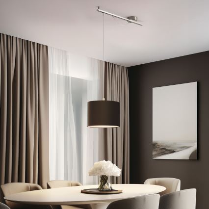 Eglo - Lampadario LED a sospensione con filo CALCENA 1xE27/60W/230V cromo/marrone