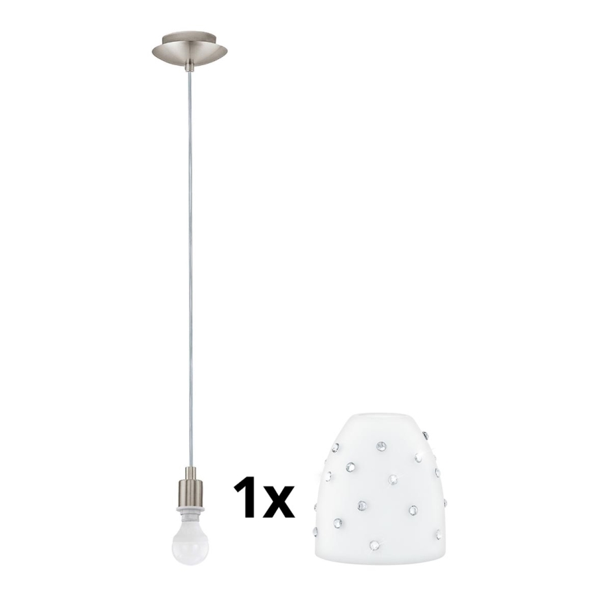Eglo - Lampadario LED a sospensione con filo MY CHOICE 1xE14/4W/230V  cromo opaco/bianco