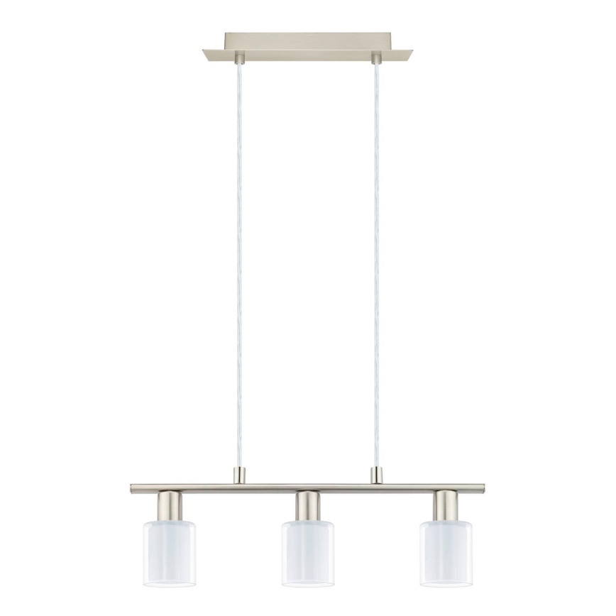 Eglo - Lampadario LED a sospensione con filo MY CHOICE 3xE14/4W/230V cromo opaco/bianco