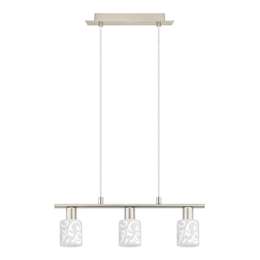 Eglo - Lampadario LED a sospensione con filo MY CHOICE 3xE14/4W/230V cromo opaco/bianco