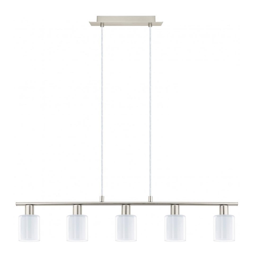 Eglo - Lampadario LED a sospensione con filo MY CHOICE 5xE14/4W/230V cromo opaco/bianco