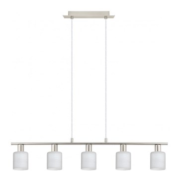 Eglo - Lampadario LED a sospensione con filo MY CHOICE 5xE14/4W/230V cromo opaco/bianco