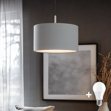 Eglo - Lampadario LED a sospensione con filo TUNJA 1xE27/60W/230V grigio