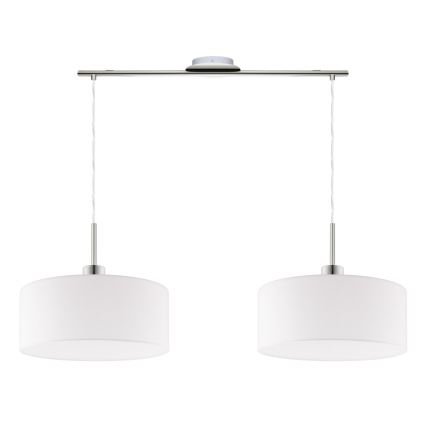Eglo - Lampadario LED a sospensione con filo TUNJA 2xE27/60W/230V bianco