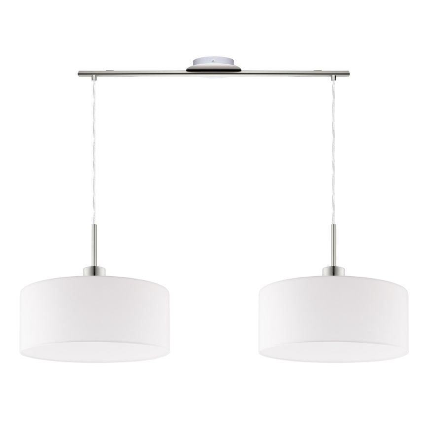 Eglo - Lampadario LED a sospensione con filo TUNJA 2xE27/60W/230V bianco