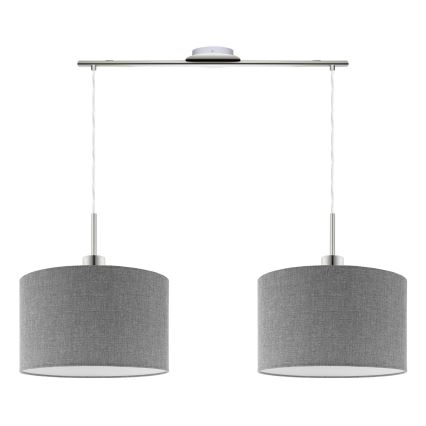 Eglo - Lampadario LED a sospensione con filo TUNJA 2xE27/60W/230V grigio