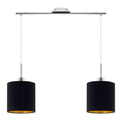 Eglo - Lampadario LED a sospensione con filo TUNJA 2xE27/60W/230V nero