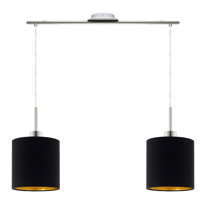 Eglo - Lampadario LED a sospensione con filo TUNJA 2xE27/60W/230V nero