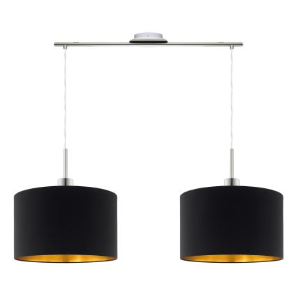 Eglo - Lampadario LED a sospensione con filo TUNJA 2xE27/60W/230V nero
