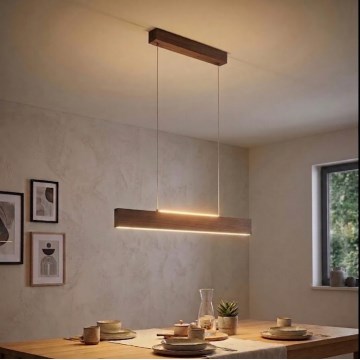 Eglo - Lampadario LED a sospensione su cavo LED/17W/230V + LED/4,2W, finitura noce