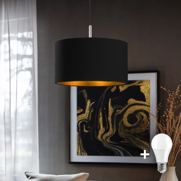 Eglo - Lampadario LED a sospensione su cavo TUNJA, 1xE27/60W/230V, nero