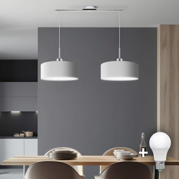 Eglo - Lampadario LED a sospensione TUNJA 2xE27/60W/230V bianco