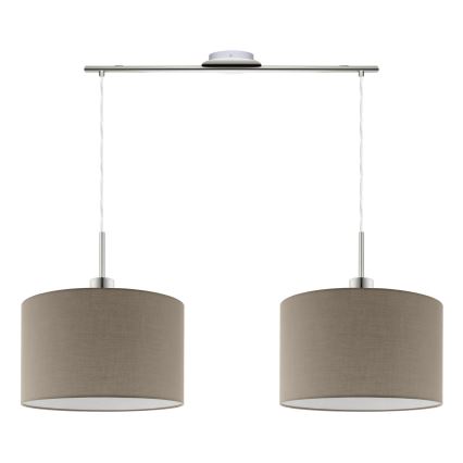 Eglo - Lampadario LED a cavo TUNJA 2xE27/60W/230V taupe