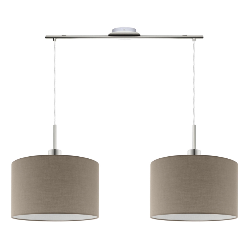 Eglo - Lampadario LED a cavo TUNJA 2xE27/60W/230V taupe