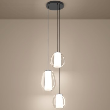 Eglo - Lampadario sospeso LED dimmerabile a cavo LED/7W/230V + 2xLED/5,5W + 3xLED/1,6W cromo lucido