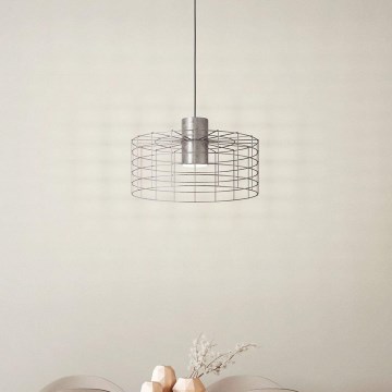 Eglo - Lampadario su corda 1xE27/40W/230V d. Argento 48 cm