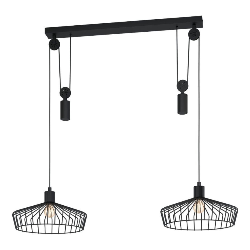 Eglo - Lampadario su corda 2xE27/40W/230V