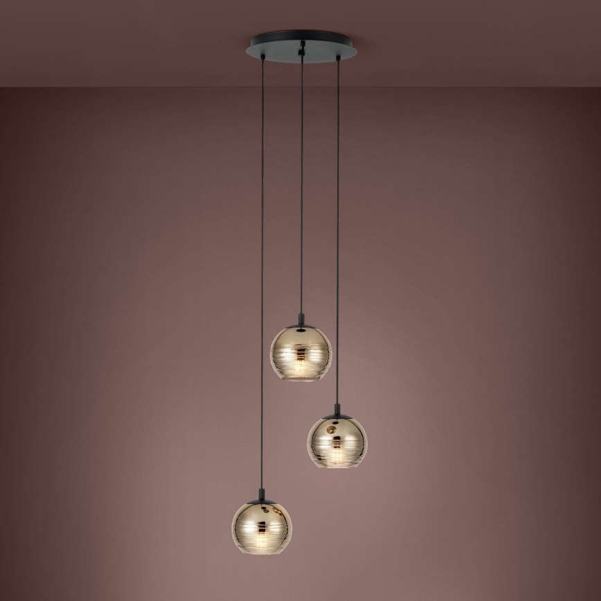 Eglo - Lampadario su filo  3xE27/40W/230V
