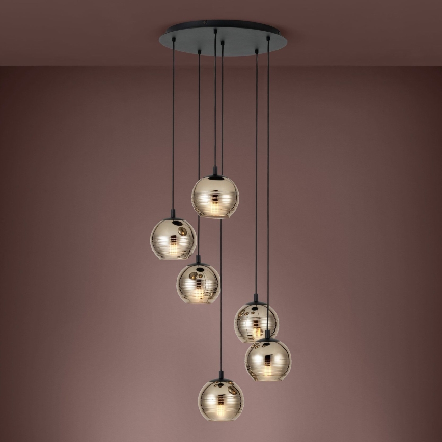 Eglo - Lampadario su filo 6xE27/40W/230V