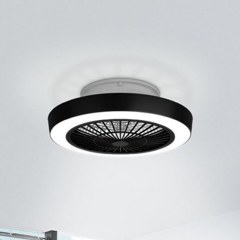 Eglo - LED Dimmerabile ceiling fan LED/37,8W/230V nero + telecomando