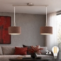 Eglo - LED Lampada a sospensione su cavo TUNJA 2xE27/60W/230V cromo opaco/marrone