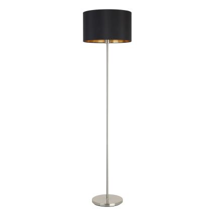Eglo - LED  Lampada con piedistallo TUNJA 1xE27/60W/230V cromo opaco/nero