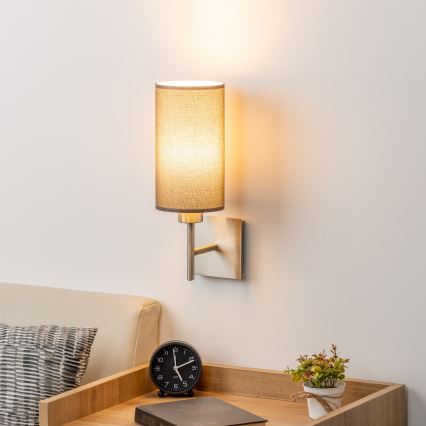 Eglo - LED Lampada da parete TUNJA 1xE27/60W/230V cromo opaco/marrone