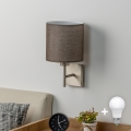 Eglo - LED Lampada da parete TUNJA 1xE27/60W/230V cromo opaco/marrone