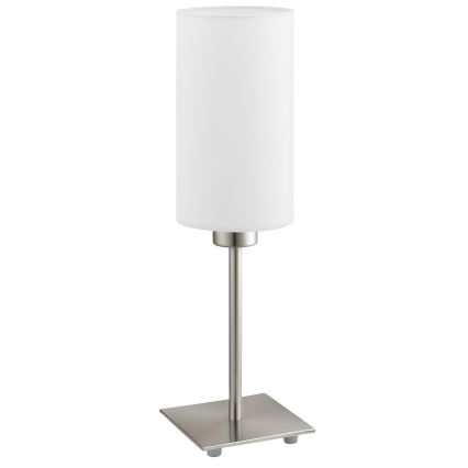 Eglo - LED  Lampada da tavolo TUNJA 1xE27/60W/230V 26,5 cm cromo opaco/bianco