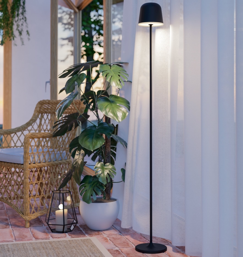 Eglo - LED Lampada da terra ricaricabile per esterni dimmerabile LED/4,3W/5V 2400/3000/4000K IP54 nero