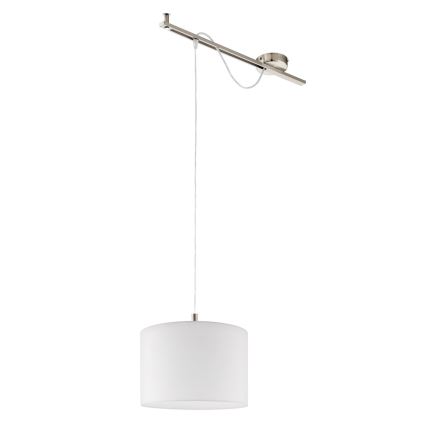 Eglo - LED  Lampadario a sospensione con filo CALCENA 1xE27/60W/230V cromo opaco/bianco