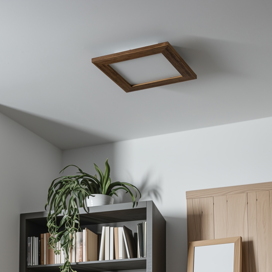 Eglo - LED Pannello fisso dimmerabile SALOBRENA 2 WOOD LED/16W/230V 4000K 34x34 cm marrone