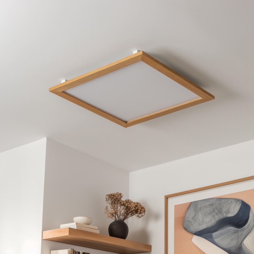 Eglo - LED Pannello fisso dimmerabile SALOBRENA-CL WOOD LED/31W/230V 2700-6500K 64x64 cm marrone