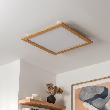 Eglo - LED RGB Pannello fisso dimmerabile SALOBRENA-C WOOD LED/30,5W/230V 2700-6500K 64x64 cm marrone + telecomando
