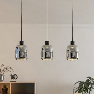 Eglo - LED RGBW Lampadario dimmerabile a sospensione con filo 3xLED/3,7W/230V 2700-6500K grigio