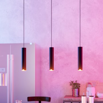 Eglo - LED RGBW Lampadario dimmerabile a sospensione con filo 3xLED/3,7W/230V 2700-6500K nero